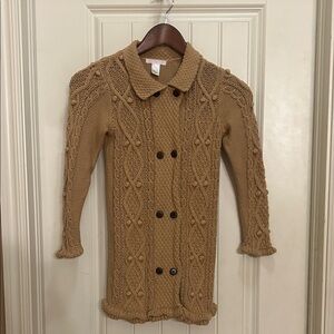 Janie and Jack 5T Tan Knit Cardigan Sweater